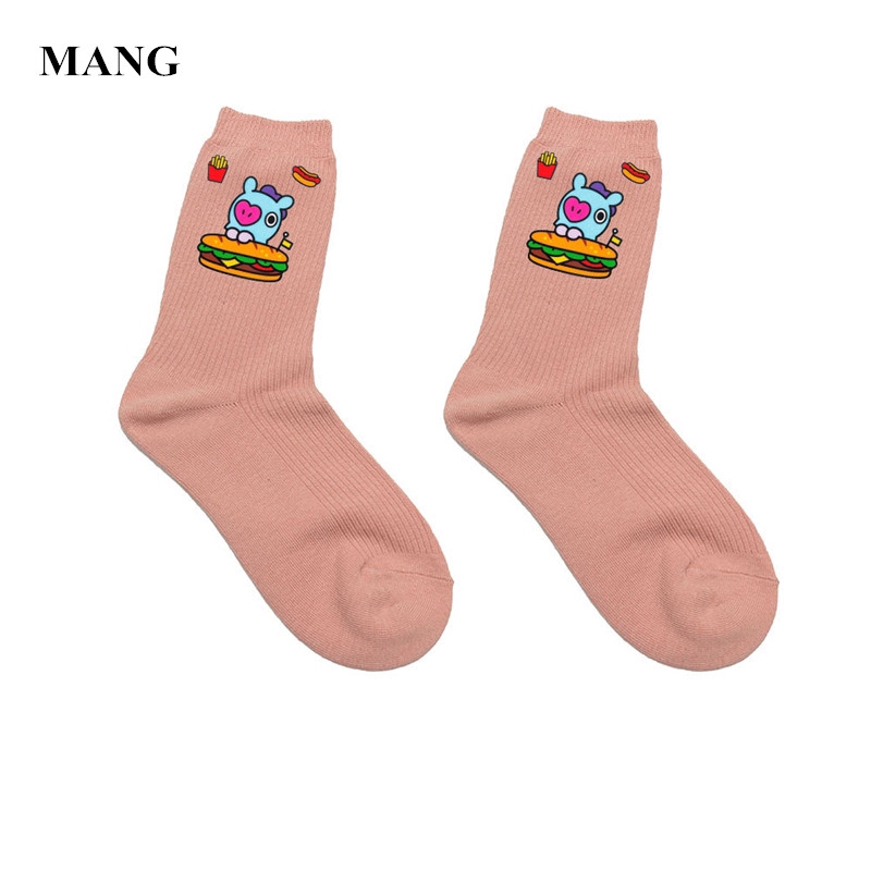 Vớ dài in hình hoạt hình dễ thương cho fan BTS