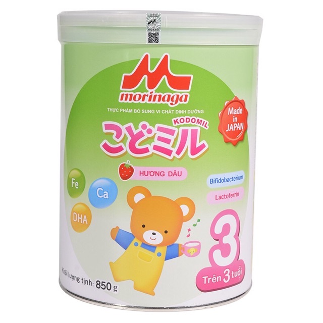 Sữa Morinaga Kodomil số 3 hương vaini/hương dâu 850g