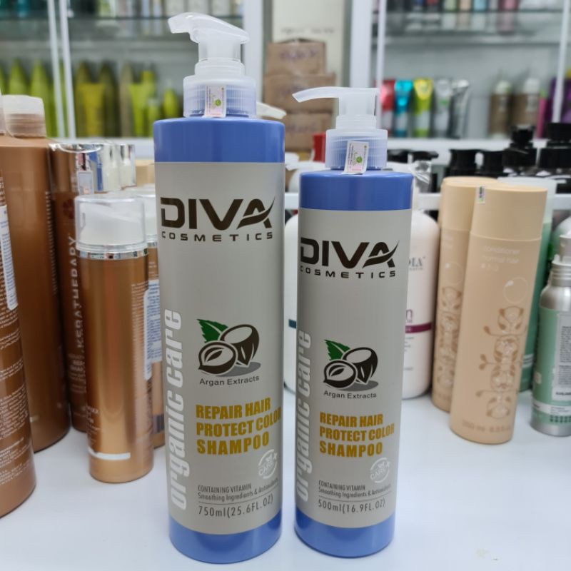 (CHÍNH HÃNG 100% CÔNG TY Tem in chìm Bộ công An)  Lẻ dầu gội hoặc dầu xả phục hồi giữ màu Diva 500ml - 800ml