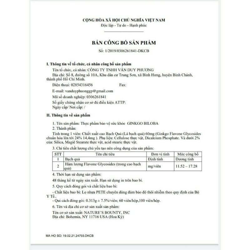 Viên Uống Bổ Não Ginkgo Biloba 60mg Nature's Bounty Hộp 60 viên | BigBuy360 - bigbuy360.vn