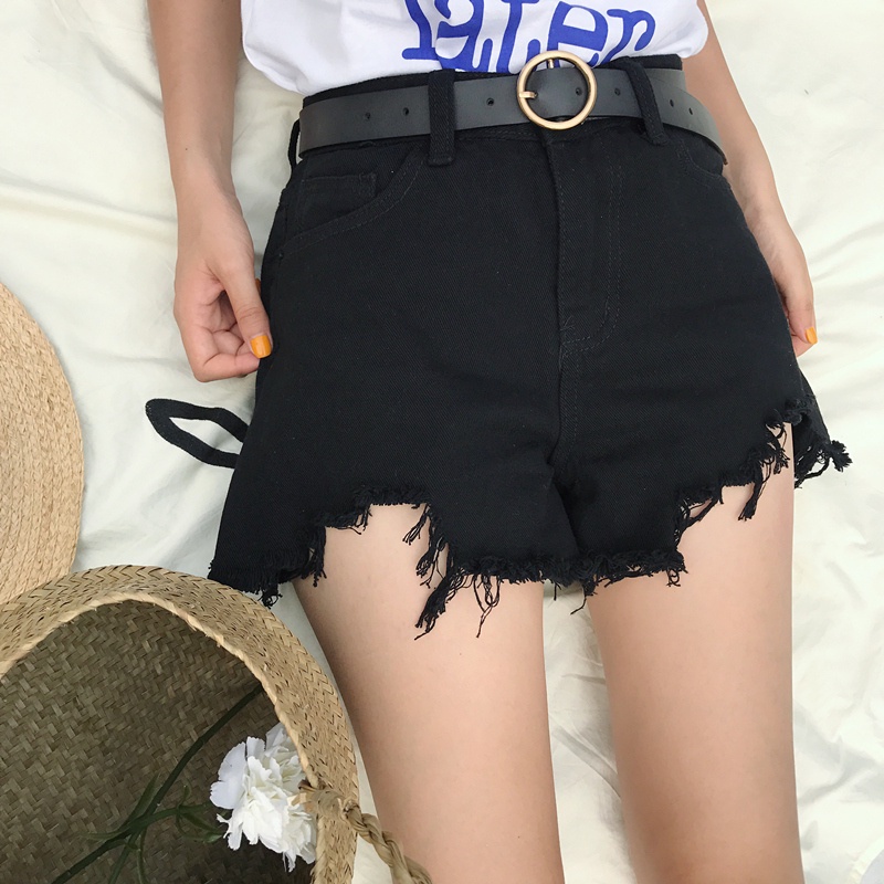 Quần Short Denim Lưng Cao Kiểu Retro Hàn Quốc Thời Trang Mùa Hè Cho Nữ