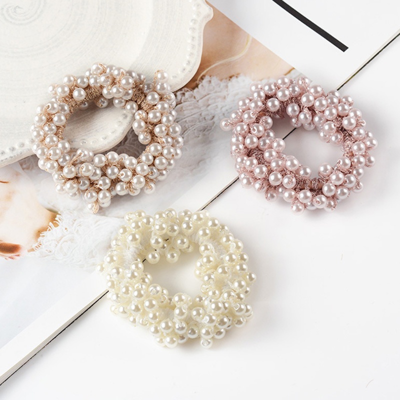 Dây Cột Tóc Co Giãn Đính Hạt Ngọc Trai Dễ Thương