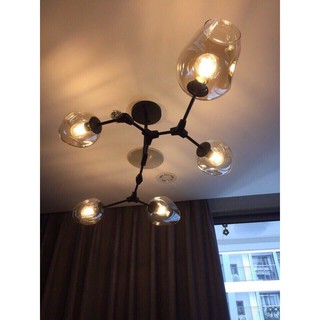 Đèn thả thủy tinh 5 bóng THCN172 (Tặng kèm bóng led)