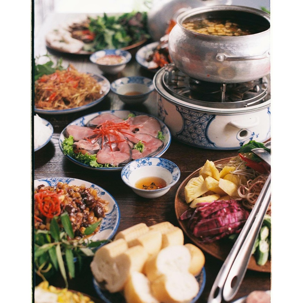 Nồi lẩu nhôm riêu cua bếp cồn thủ công Ngân Thọ