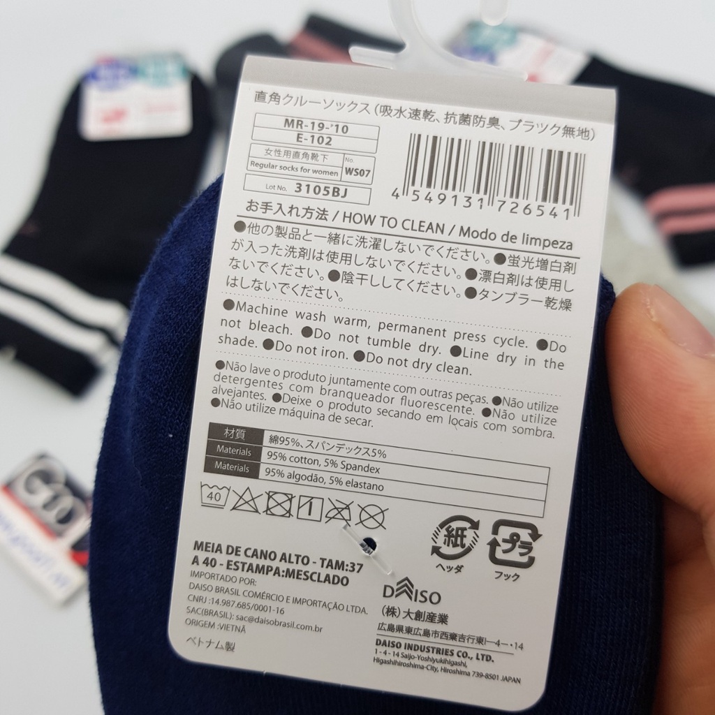 Tất Cotton Nữ Daiso Nhật Bản-Hàng Chính Hãng