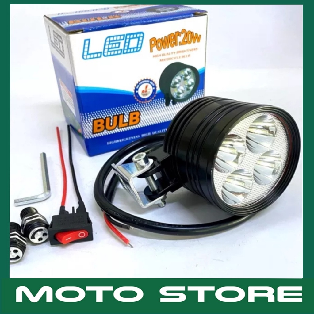 Đèn trợ sáng L4 Ngắn 3 chế độ Sáng full phụ kiện tặng kèm công tắc + pát gắn tất cả loại xe