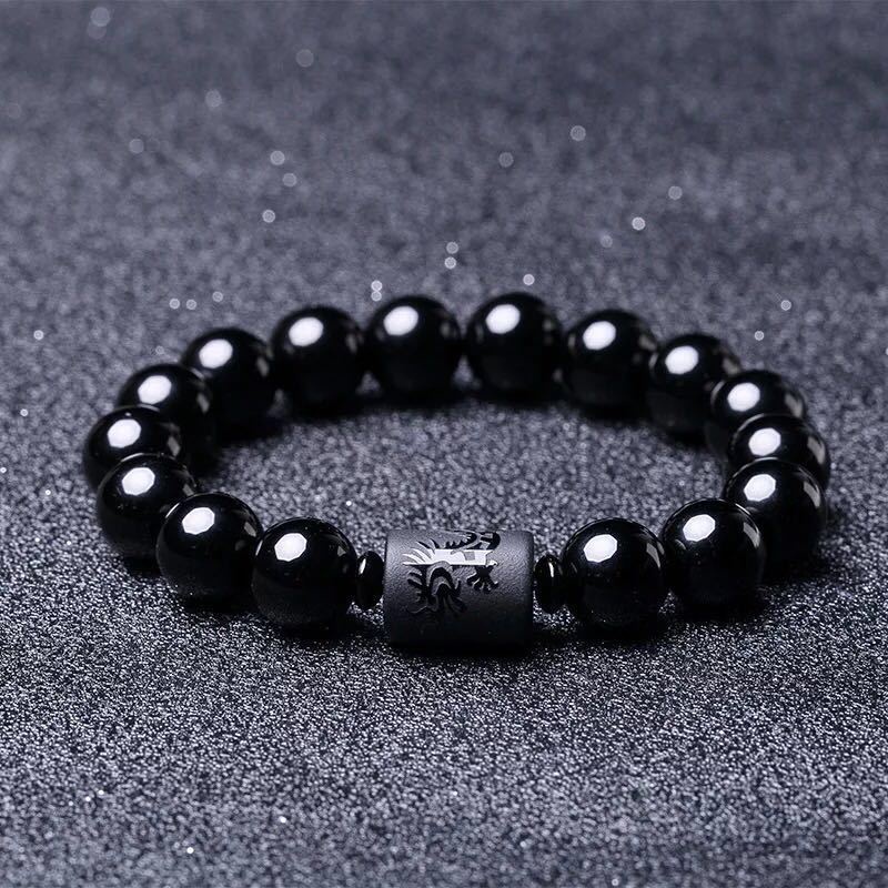 [Bán Chạy] [Vòng Tay Chuỗi Hạt Đá Obsidian Tự Nhiên Hình Rồng Phượng Hoàng Tự Nhiên] [Vòng Tay May Mắn Giảm Căng Thẳng Luân Xa]