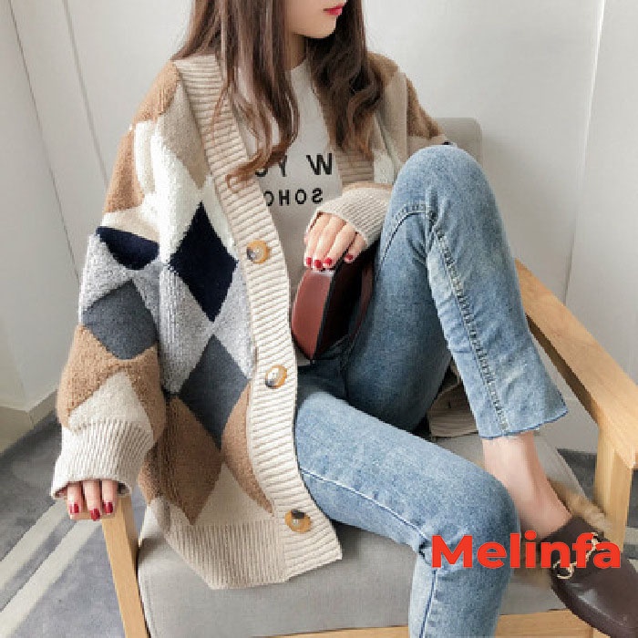 Áo len cardigan nữ loại dày len dệt kim Quảng Châu mềm mịn co giãn mặc mùa thu đông mã VAA0336