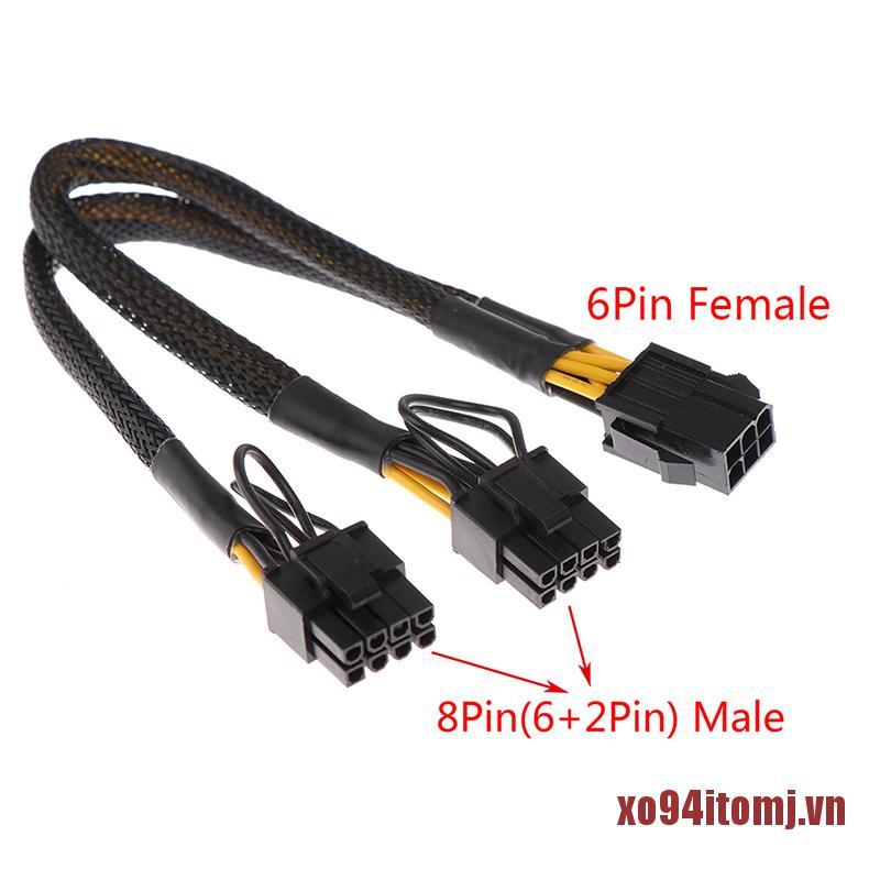 Card Đồ Họa Xmj Pci-E 6pin Female Sang 8pin (6 + 2)