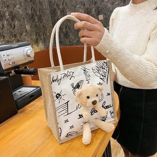 Túi cói kèm hình gấu TEDDY