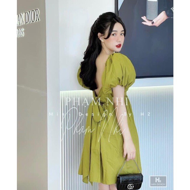 váy nữ baby tiểu thư màu xanh cốm. siêu dễ thương