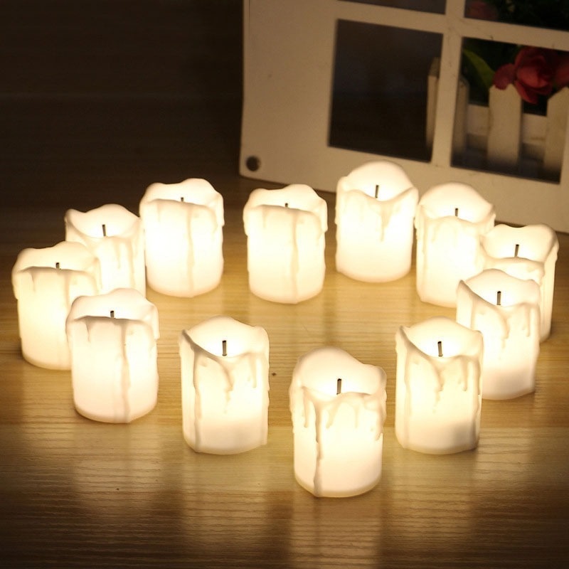 Đèn LED hình dáng nến hoạt động bằng pin màu đen tiện dụng để trang trí tiệc cưới