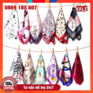 Khăn Turban Vuông Lụa Satin Thời Trang Size 50x50cm