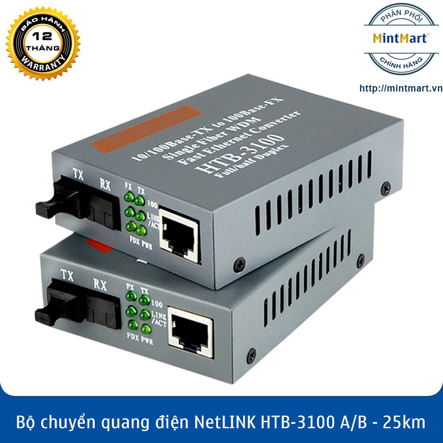 Bộ Chuyển đổi quang điện netLINK HTB-3100 A/B (1 Cặp) - Converter quang điện netlink HTB 3100 AB