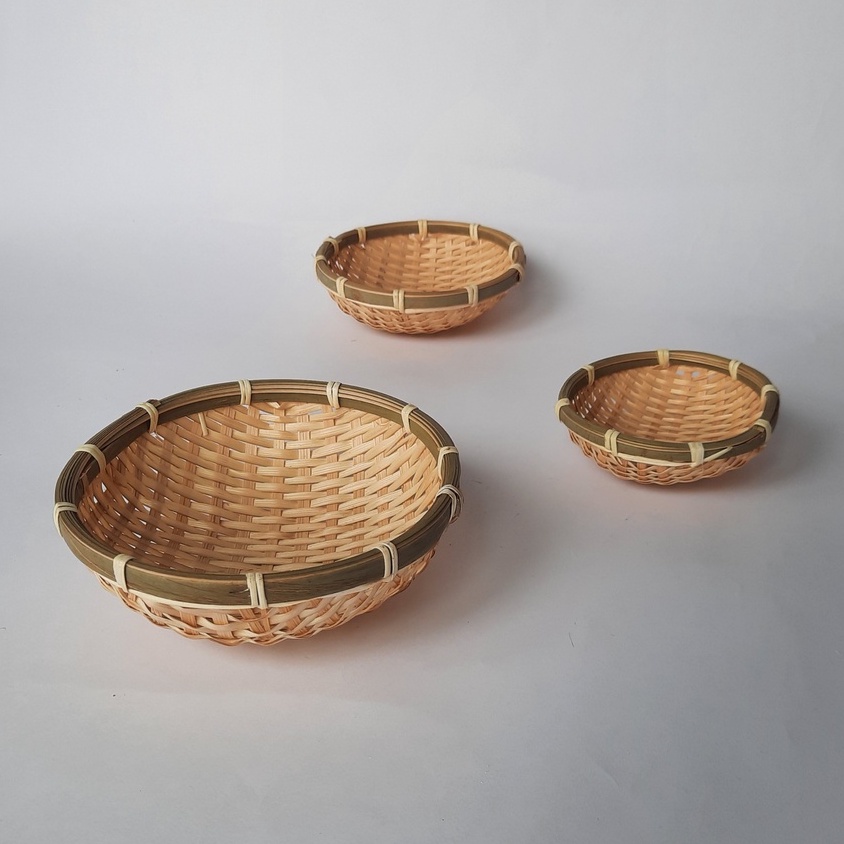 Rổ tre tròn mini, mẹt đựng đồ ăn Nhật Bản,hạt hướng dương, đồ ăn vặt quán cafe  - MADAN