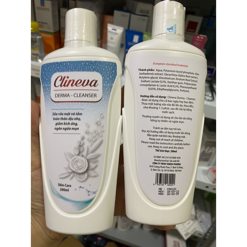 Sữa rửa mặt Clineva Derma Cleanser 200ml - Nhà Thuốc da Liễu 24h