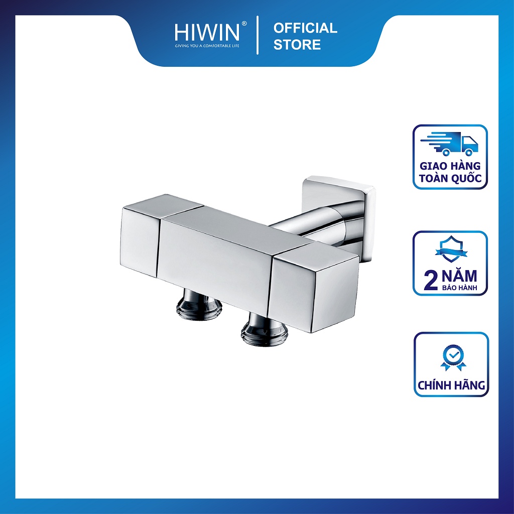 Van T chia nước vòi sen vòi xịt, van giảm áp lực nước chất liệu đồng mặt gương HIWIN JF-064