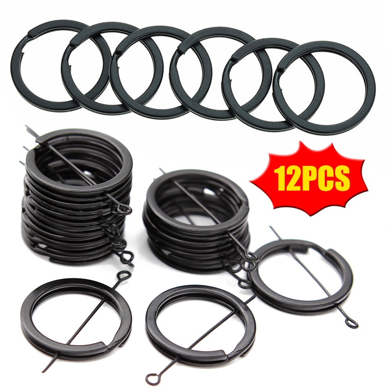 Set 12 Vòng Khóa Điện Phân Bằng Kim Loại Màu Đen Làm Trang Sức DIY