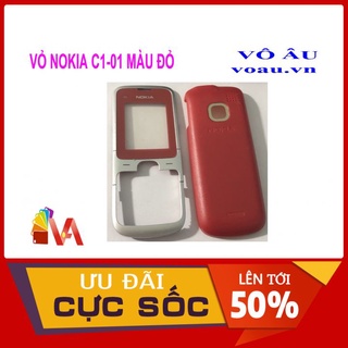 Vỏ nokia c1-01 màu đỏ không phím