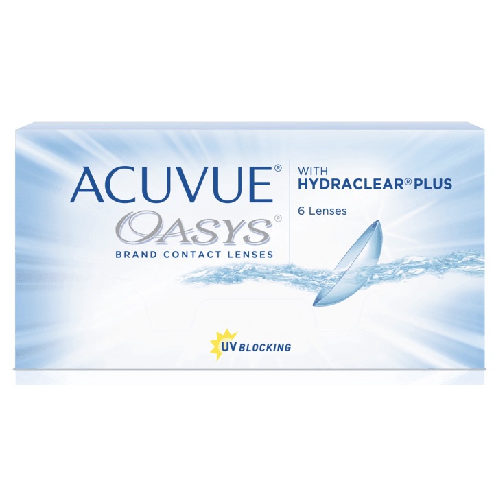 Kính áp tròng Acuvue Oasys 2 Week Hydraclear Plus, lens trong suốt dùng 2 tuần - Lens Optic