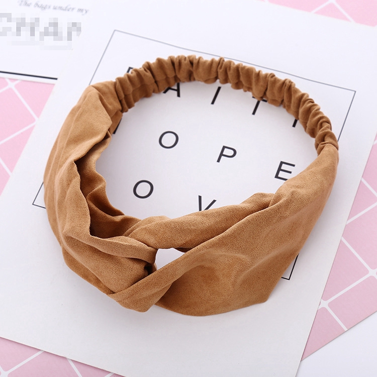 Văn học cổ điển da lộn headband handmade chéo phụ kiện khăn xếp tóc bán buôn