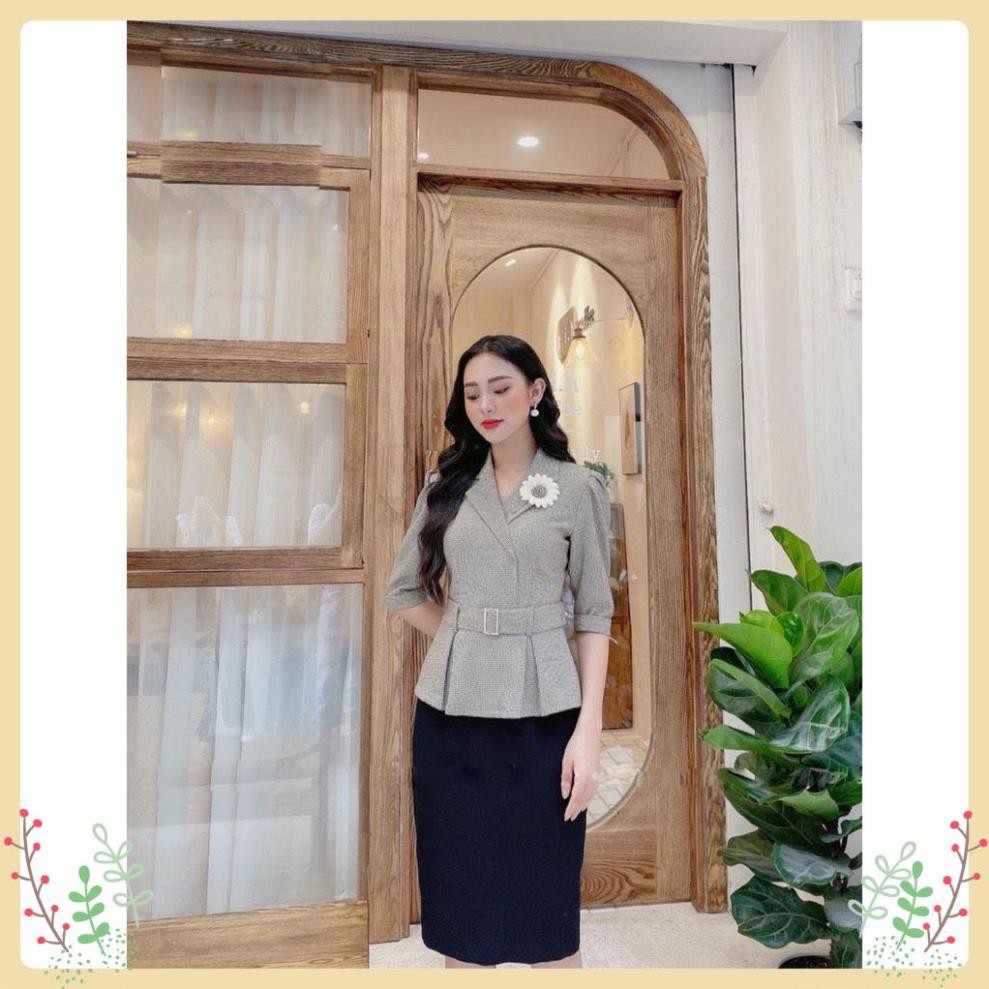 Đầm Nữ Lury Dáng Ôm, Set Liền Áo Peplum Cổ Vest Mix Chân Váy Bút Chì Tặng Kèm Đai, Vải Tex Hàn Cao Cấp, Tôn Dáng -V105 | BigBuy360 - bigbuy360.vn