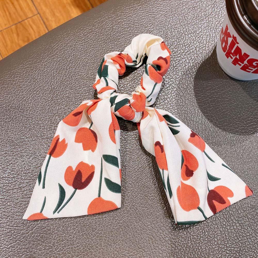 IVORY Dây Buộc Tóc Hoa Tulips Phong Cách Retro Hàn Quốc Cho Nữ