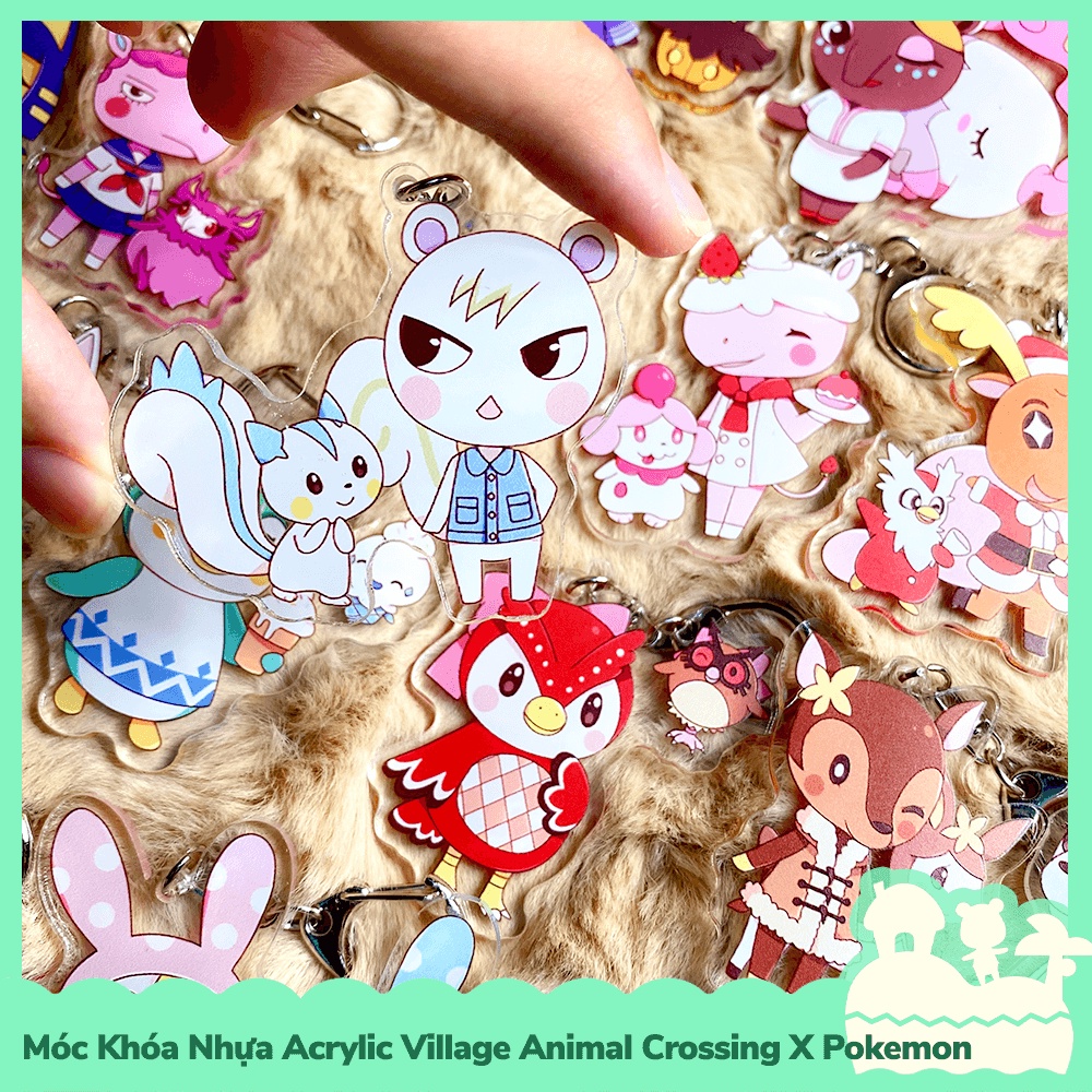 [Sẵn VN - NowShip] Móc Khóa Keychain Acrylic Nhựa Trong Nhân Vật Game Animal Crossing Horizons x Pkem Nintendo