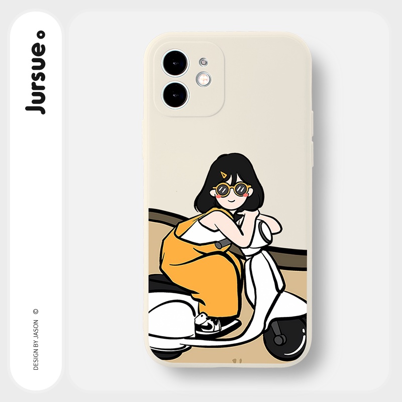Ốp lưng JURSUE mềm hoạt hình cặp đôi dễ thương đẹp Cho iPhone 14 13 12 11 Pro Max SE 2020 X XR XS 8 7 ip 6S 6 Plus Y2409
