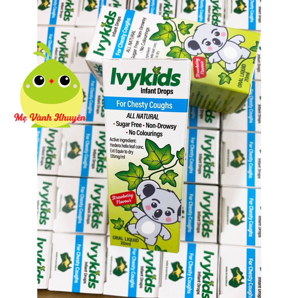 Tinh chất ho lá thường xuân cho bé Kids 0-9 Herbal Cough & Cold Syrup/Ivykids Infant Drops, Canada/Úc (100ml/20ml)