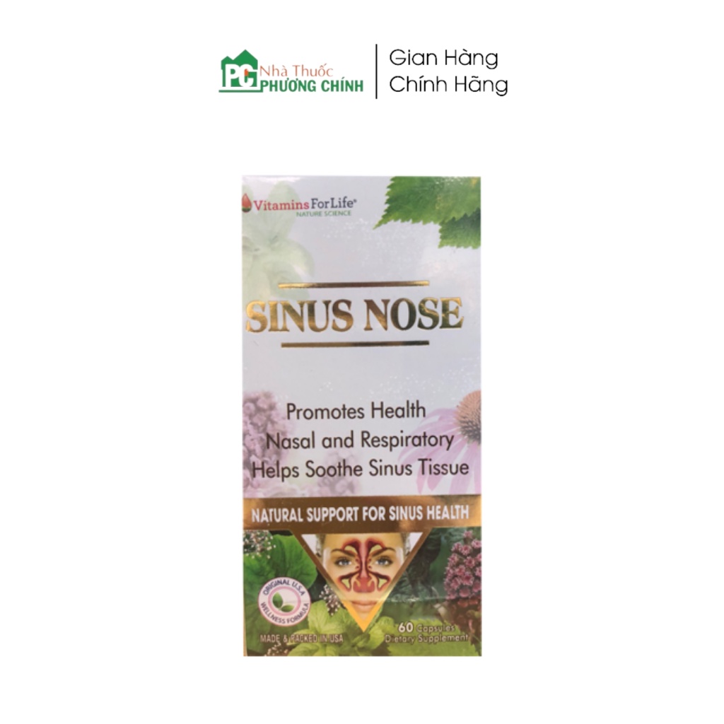 Viên Uống Viêm Xoang, Viêm Mũi Dị Ứng Sinus Nose Vitamins For Life Hộp 30 - 60 Viên