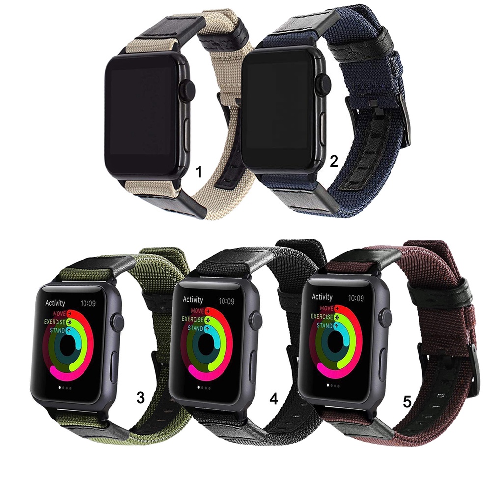 Dây Đeo Sợi Nylon Cho Đồng Hồ Thông Minh Thể Thao Apple Watch Series 38mm 40mm 42mm 44mm 41mm 45mm