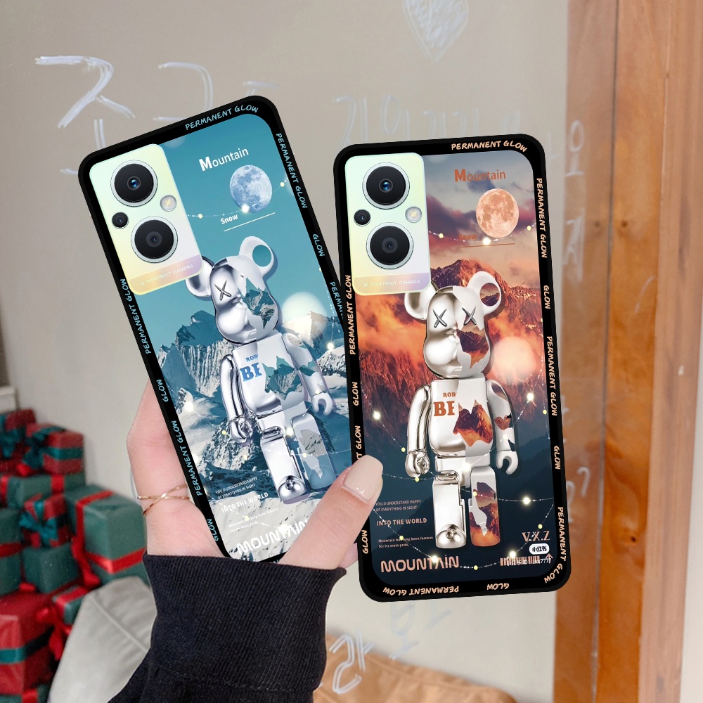 Ốp Oppo Reno 7 4G / Reno 7 5G / Reno 7Z  5G in hình họa tiết Mountain, Be@rbrick dễ thương (T13 - T18)