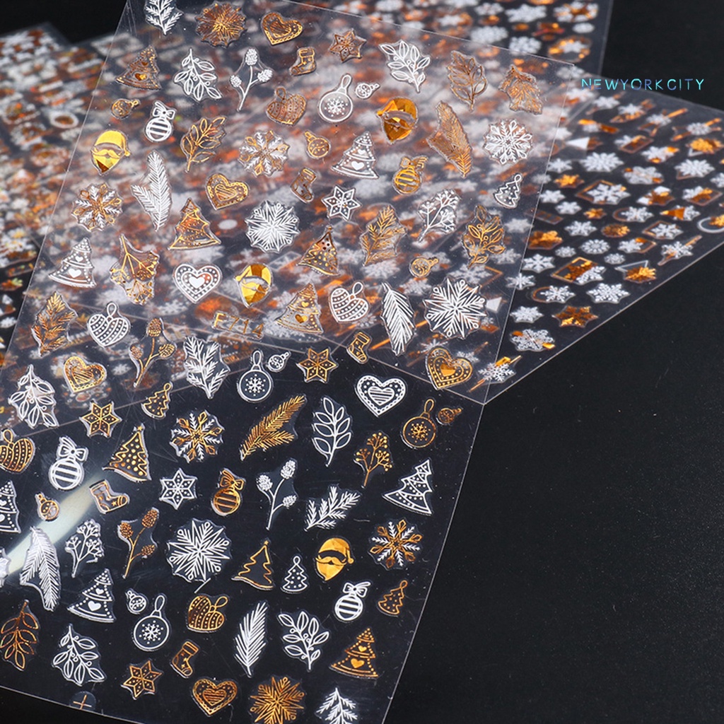 Miếng Dán Trang Trí Móng Tay Hình Bông Tuyết Nhiều Màu Sắc