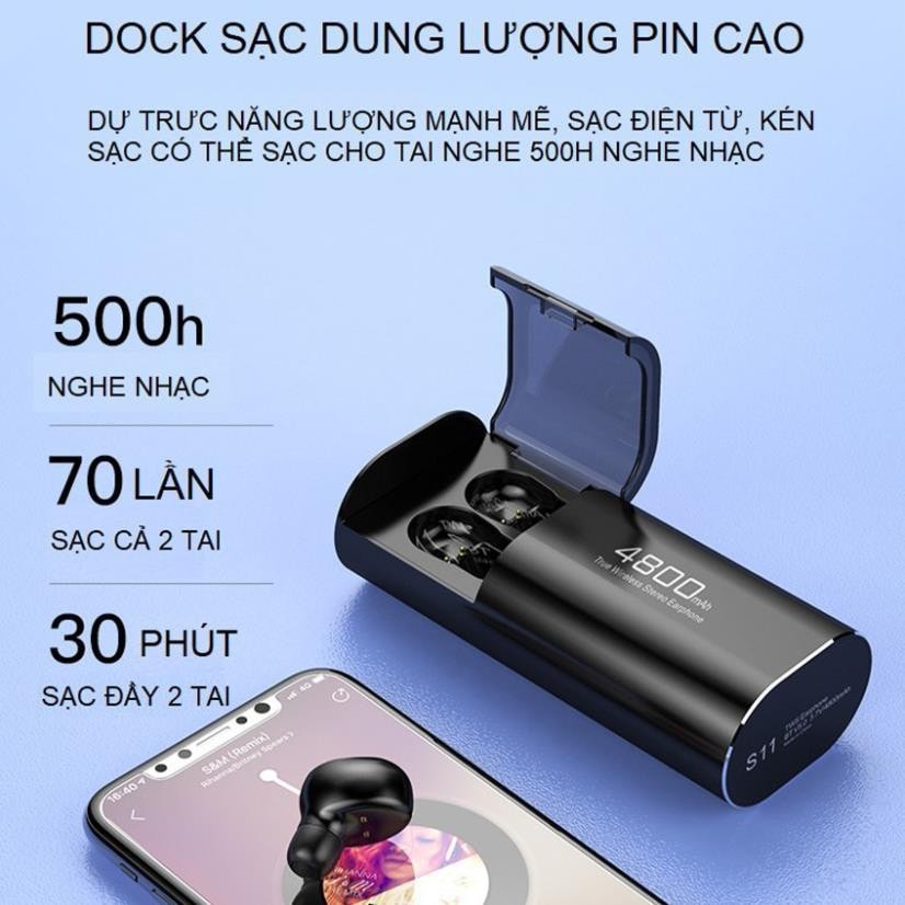 [Mua 1 Được 2]Tai Nghe không dây S11 Tai nghe Bluetooth F9 Cho ĐT táo Samsung Oppo Tặng Giá Đỡ ĐT