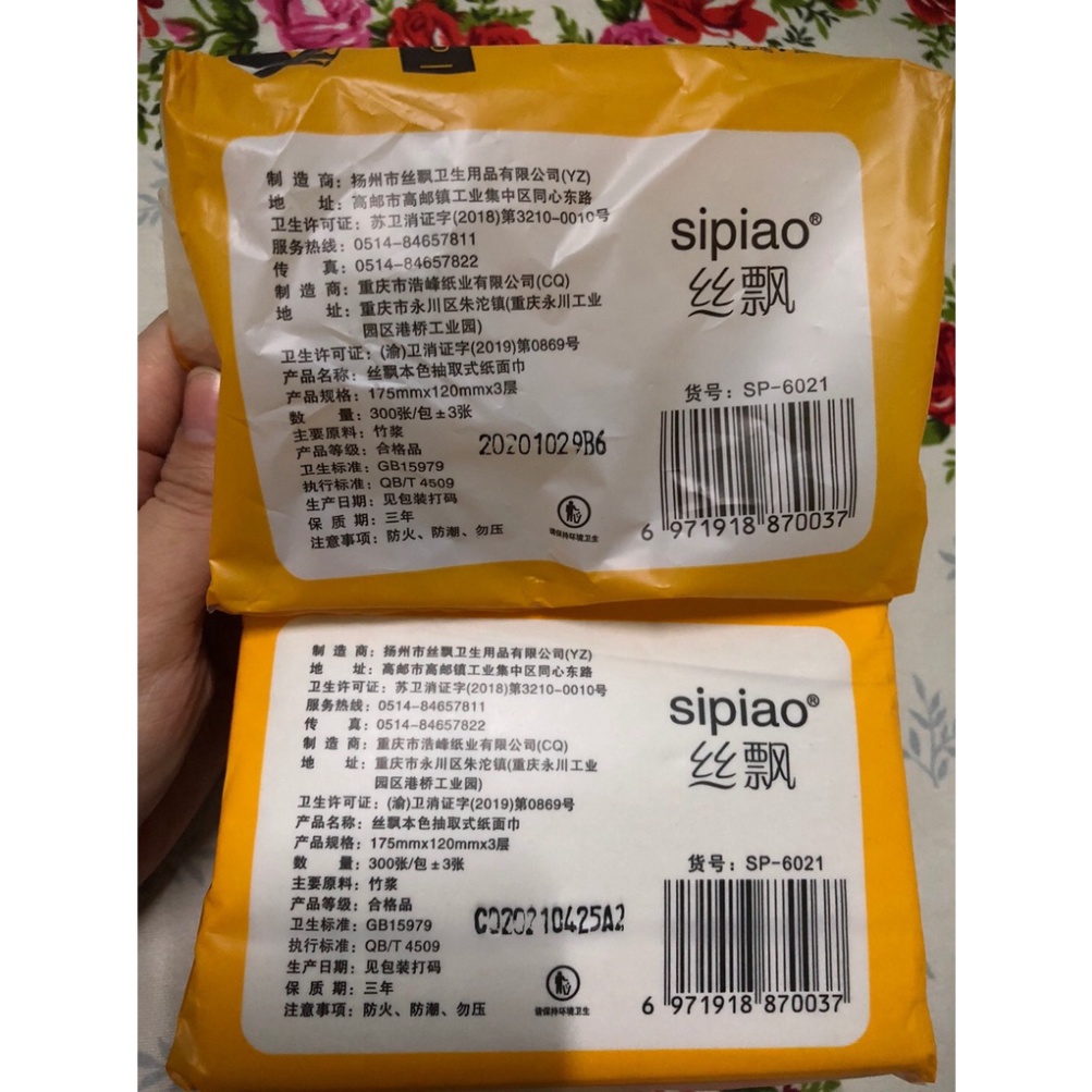 combo 5 gói giấy ăn gấu trúc sipao 1 gói 300 tờ mềm mịn