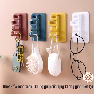 Móc dán tường 4 chấu đa năng,chìa khóa, treo quần áo, vật dụng tiện lợi siêu bền [MÓC CÂY THÔNG]