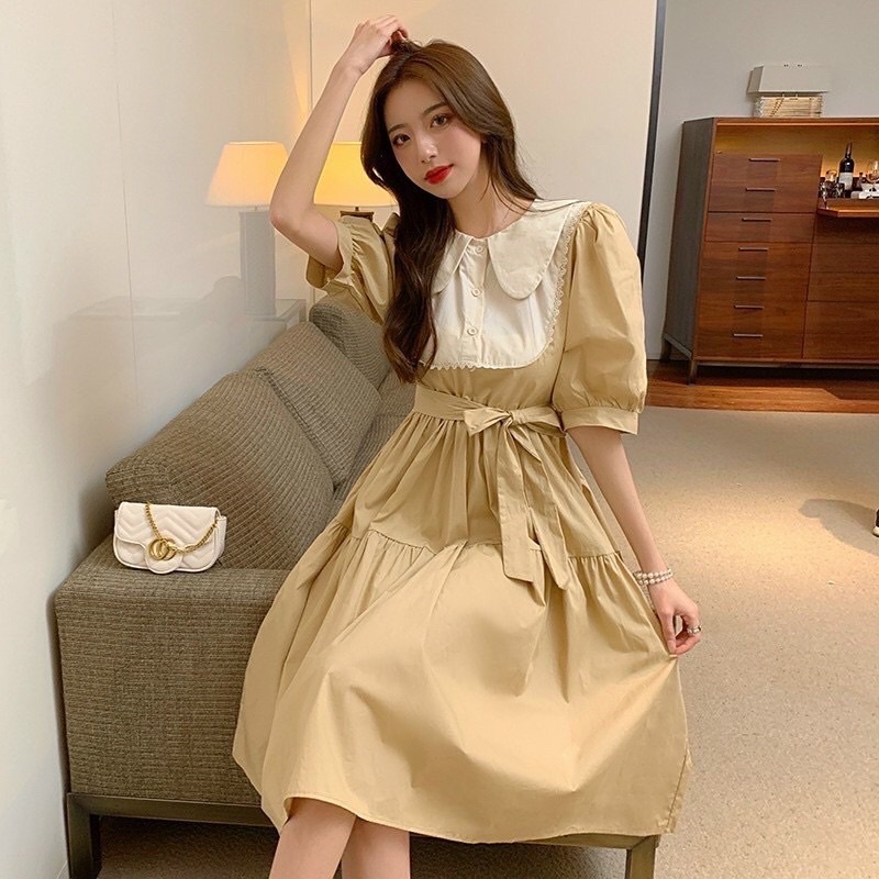 Váy Bầu cao cấp🌼Chất Đũi Hàn siêu đẹp,thấm hút mồ hôi🌼mặc đc 2 kiểu🌼phù hợp đi làm,đi chơi🌼đầm bầu công sở freesize VB37