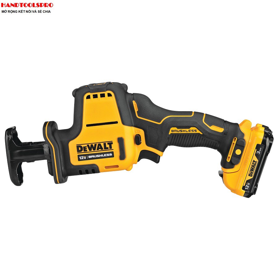 Máy cưa kiếm dùng pin 12V DeWALT DCS312D2 (Máy, Sạc, 2pin-2Ah Vali)