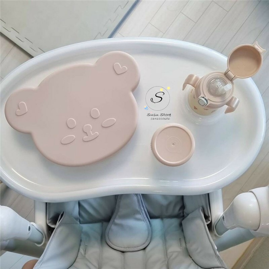 (Chính hãng) Khay ăn dặm hình gấu kèm nắp silicon siêu xịn Bar Rot cho bé