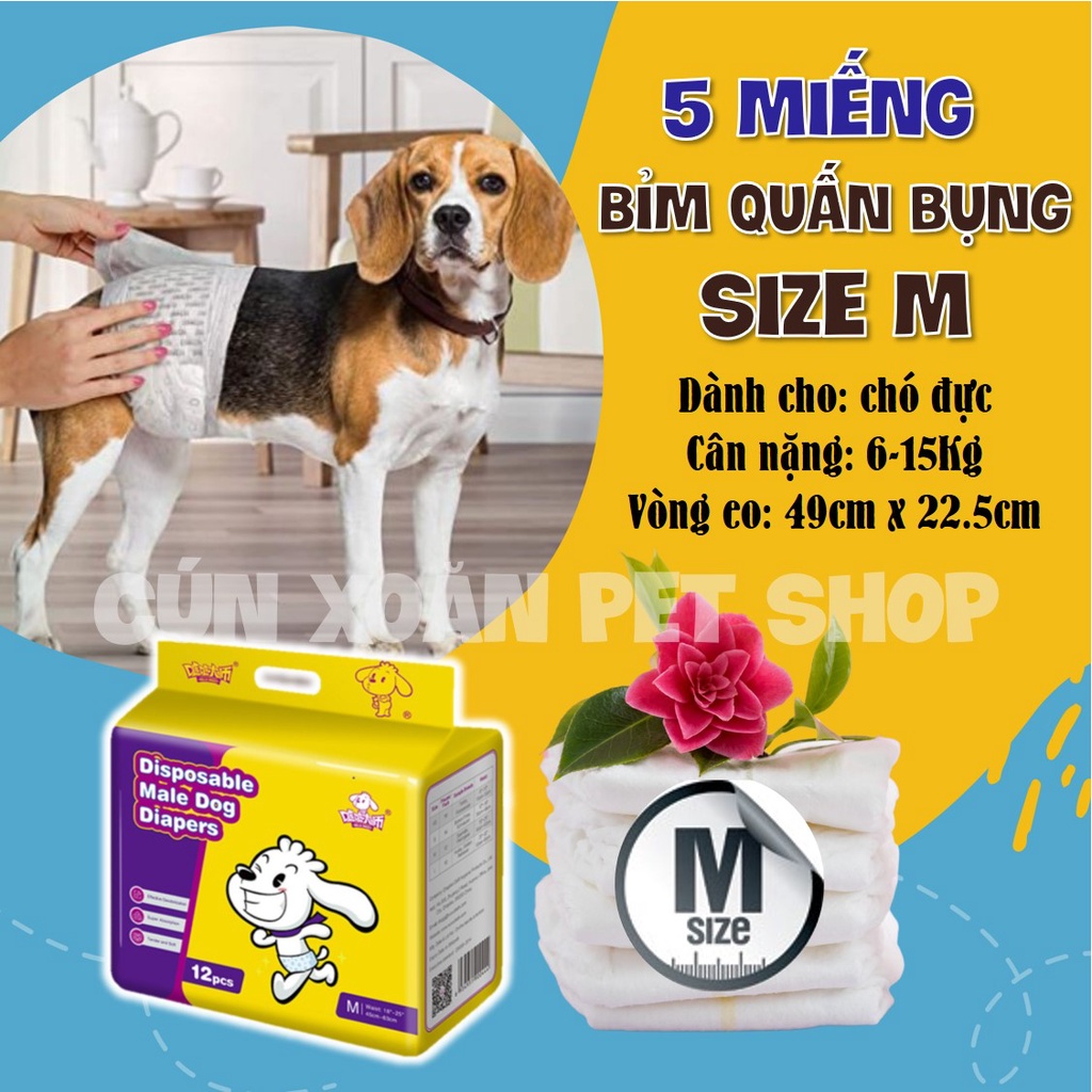 Combo 5 miếng Bỉm cho chó Sumiho (Đực/Cái)