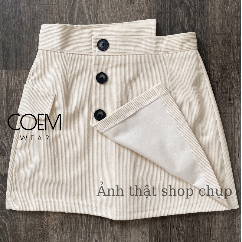 Chân váy nhung tăm chữ A dáng ngắn vạt chéo cách điệu hàng QCCC loại 1 đẹp thời trang CW121 | BigBuy360 - bigbuy360.vn