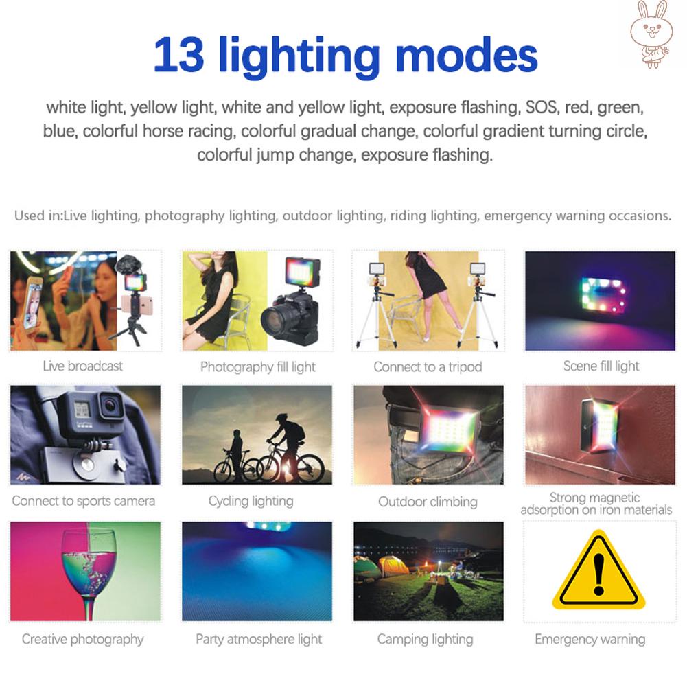 RD Mini RGB Pocket Fill Light LIve Camera SLR Selfie Vlog Colorful Light Photography Light Photoflood Fill Light