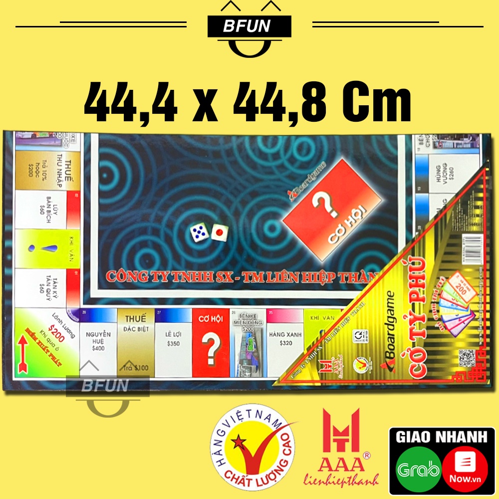 Cờ Tỷ Phú BÀN NHỰA Liên Hiệp Thành  - Bộ Cờ Tỷ Phú Monopoly Cao Cấp, Boardgame, Đồ Chơi Thông Minh Cho Bé BFUN