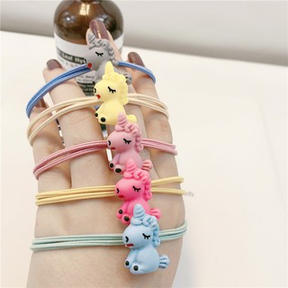 Sét 5 dây cột tóc hình ngựa kì lân - Set 5 dây buộc tóc Unicorn cực xinh - Phụ kiện tóc kỳ lân nhiều màu