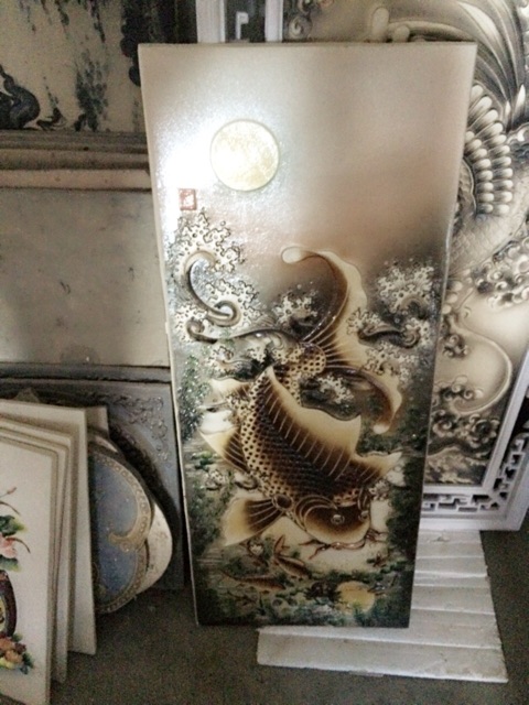Tranh cá chép đắp nổi Bát Tràng