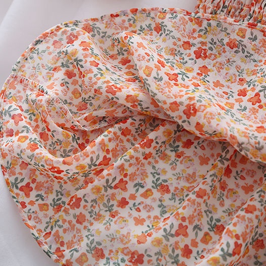 Áo Kiểu Cổ Vuông Tay Phồng Chất Liệu Chiffon Thiết Kế Mới Thời Trang Cho Nữ 2022