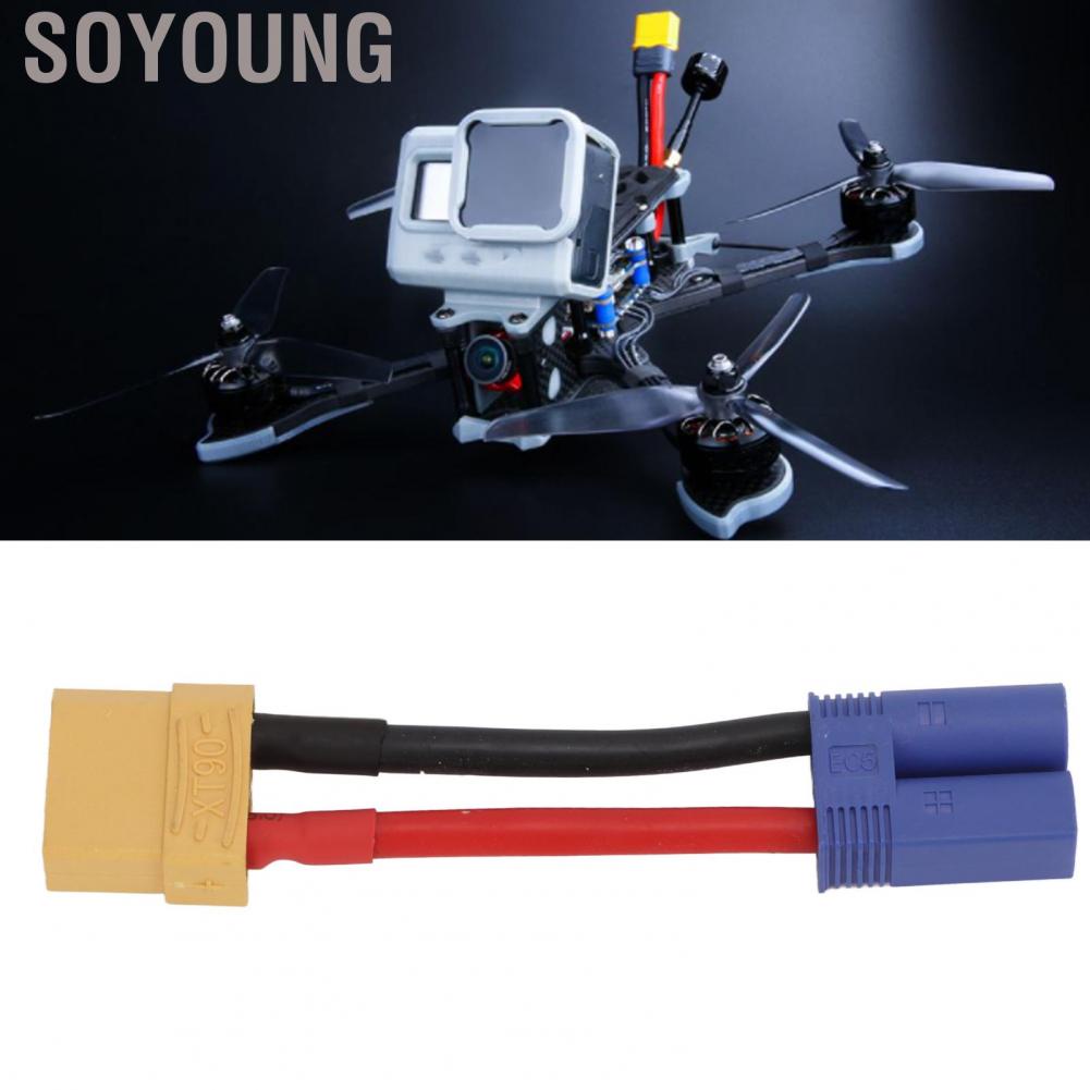 Soyoung XT90 Female To EC5 Male Cable 12AWG Wire Adapter For RC Car Aircraft Model 3.9in