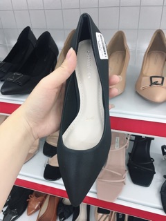 Giày gót nhọn 5cm da mờ đen nâu mũi nhọn