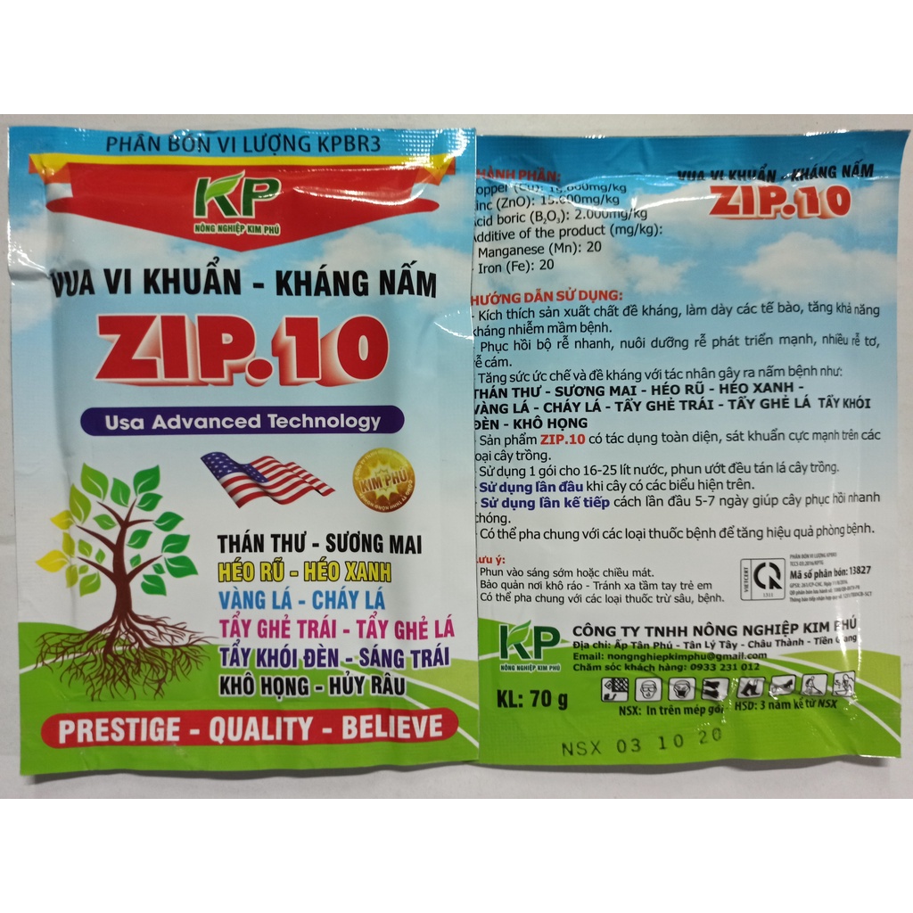 Vua vi khuẩn - kháng nấm ZIP.10 - Gói 70g
